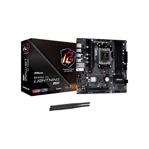 PLACA MADRE ASROCK AM5 B650M PG LIGHTNING DDR5 S/R/HDMI/DP/3M2/USB3.2/MATX