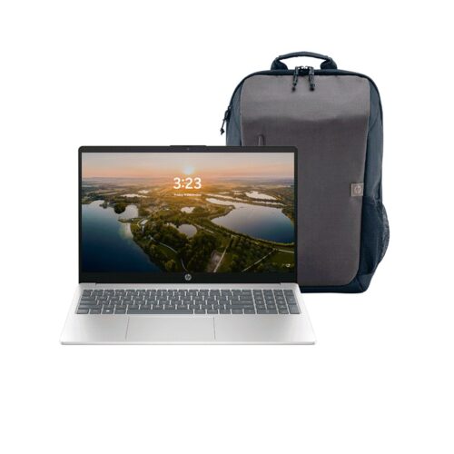 NOTEBOOK HP R5 2.8/8/256/W11H/15.6"FHD PLATA 15-FC0010LA +MOCHILA TRAVEL 18L