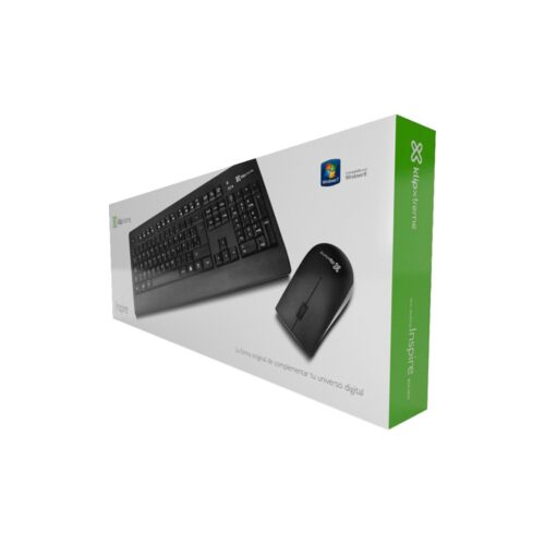 TECLADO+MOUSE KLIP XTREME WIR KCK-265S INSPIRE SLIM ESP/NEG