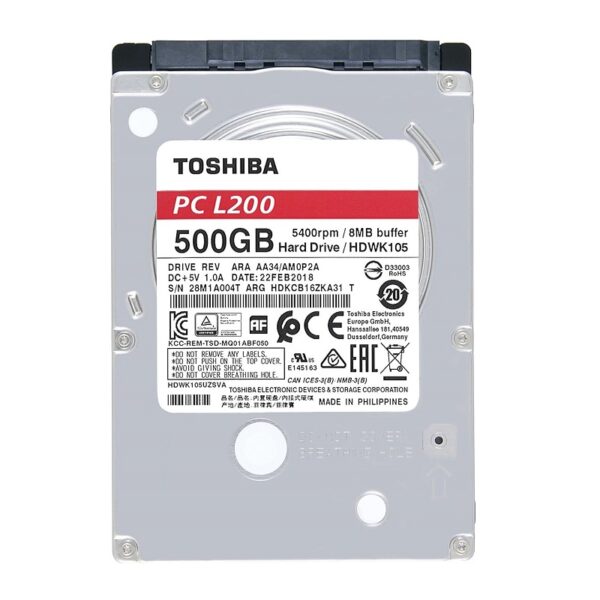 DISCO DURO TOSHIBA PARA NOTEBOOK 500 GB 5400