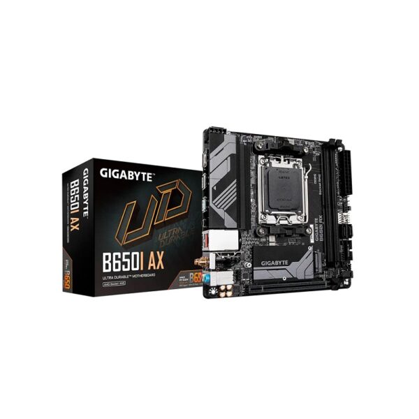PLACA MADRE GIGABYTE AM5 B650I AX DDR5 S/R/HDMI/DP/M2/WIFI/USB3.2/MI-ITX