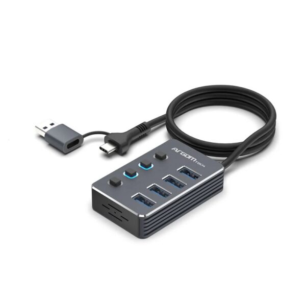 HUB ARGOMTECH ARG-UB-0190 4 PUERTOS 5GBPS TIPO C/USBA