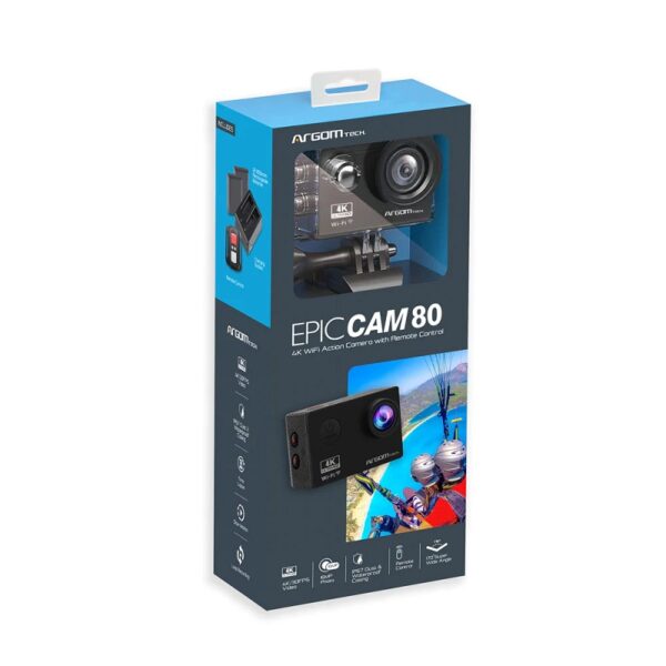 CÁMARA ARGOMTECH ARG-AC-9180BK EPIC CAM80 4K WIFI+ACCESORIOS