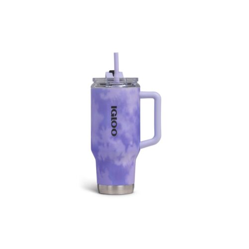 VASO TÉRMICO IGLOO 950ML SSTL FLIP 'N' SIP TRAVEL MUG ICE DYE LILA 71310 CON PAJITA