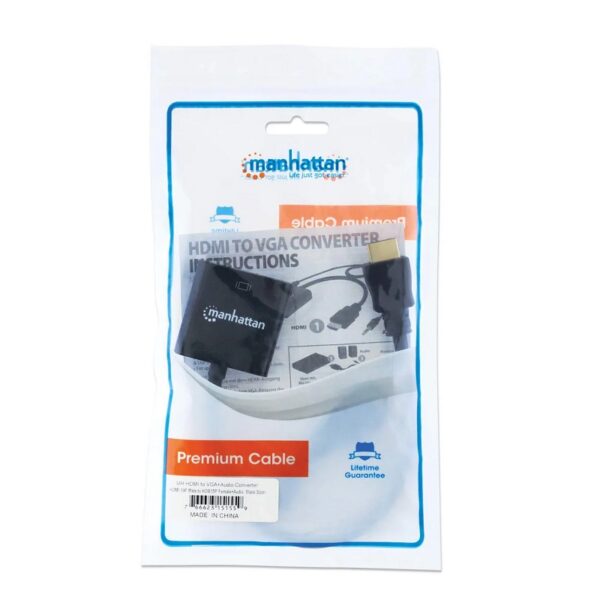 ADAPTADOR MANHATTAN HDMI-VGA/AUDIO 151559 BOLSA NEGRO