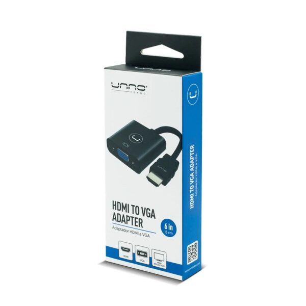 ADAPTADOR UNNO AD4202BK HDMI A VGA