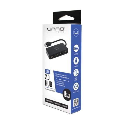 ADAPTADOR UNNO HB1008BK HUB 4-PORTS USB 2.0