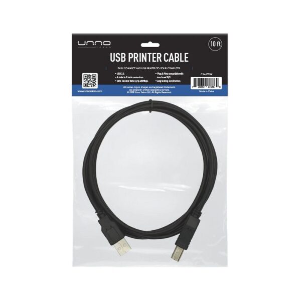 CABLE USB PRINTER UNNO CB4007BK 3m