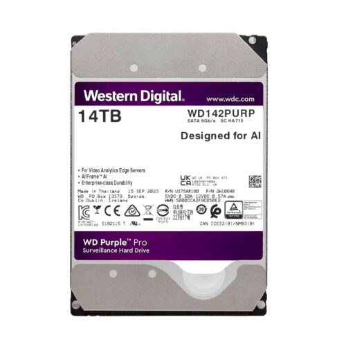 DISCO DURO WESTERN DIGITAL 14 TB PURPLE PRO 7200 512MB WD142PURP SURVEILLANCE