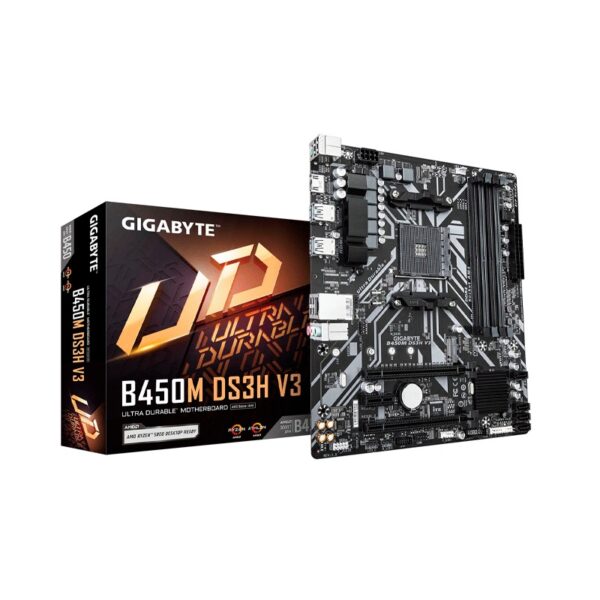 PLACA MADRE GIGABYTE AM4 B450M DS3H V3 S/R/HDMI/M2/USB3.2/DDR4/MATX
