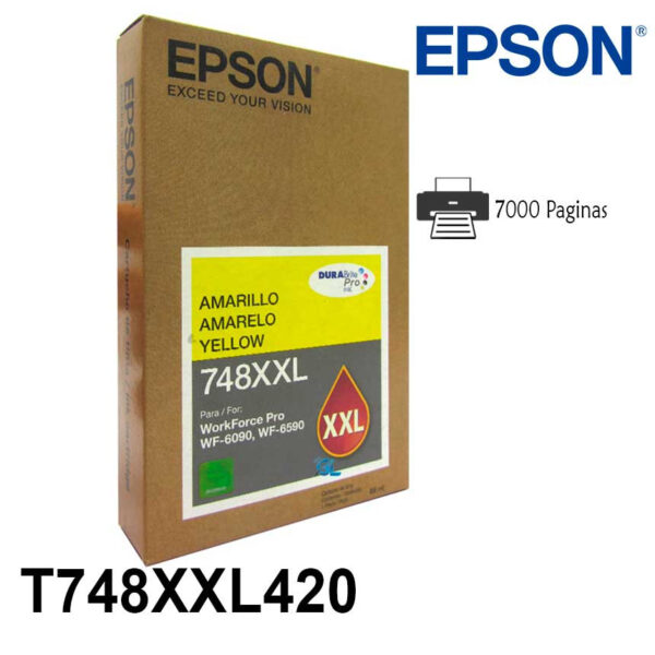 TINTA EPSON T748XXL420-A AMARILLO (WF-6090/6590)