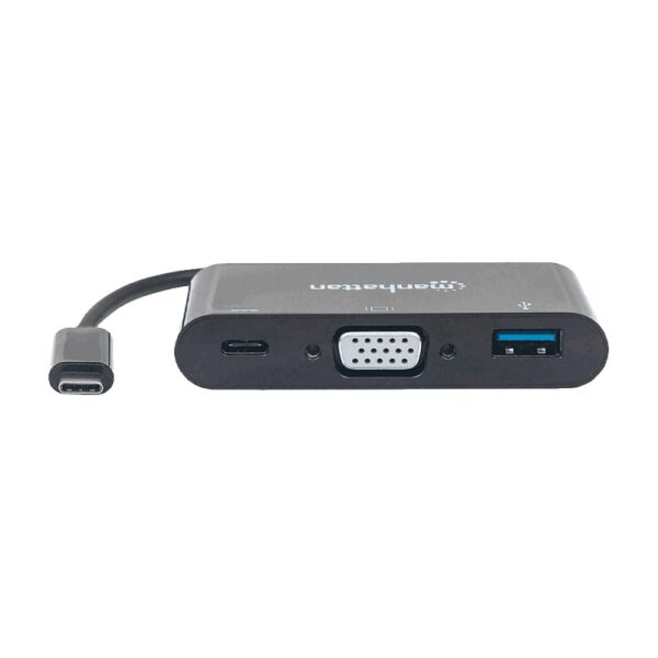CONVERSOR USB-C 3.1-VGA/USB-A/USB-C MANHATTAN 152044 HD/FHD/60HZ BLISTER NEG