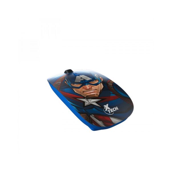 MOUSE XTECH WIR XTM-M340CA CAPITAN AMERICA 1600DPI/4 BOT/AZUL