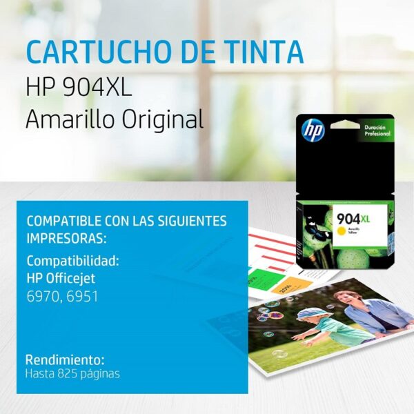 TINTA HP 904XL AMARILLO T6M12AL 9.5ML