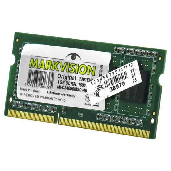 MEMORIA RAM PARA NOTEBOOK DDR3L MARKVISION 4GB 1600MHZ