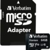 MEMORIA VERBATIM MICRO SDHC 64GB CON ADAPTADOR