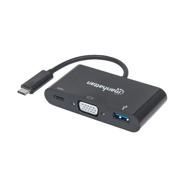 CONVERSOR USB-C 3.1-VGA/USB-A/USB-C MANHATTAN 152044 HD/FHD/60HZ BLISTER NEG