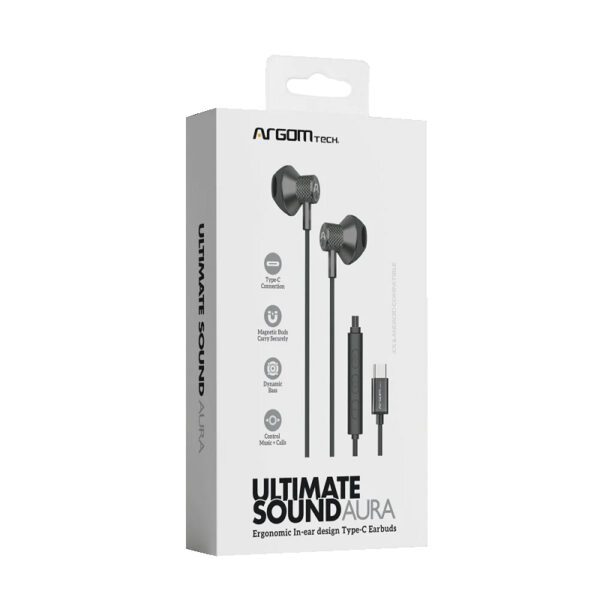 AURICULAR ARGOMTECH ARG-HS-2032BK TIPO-C MIC NEGRO
