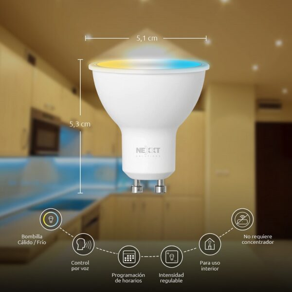 IOT NEXXT KIT 3 FOCO BLANCO 110V 4W MR16 GU10 CALIDA/FRIA NHB-W310