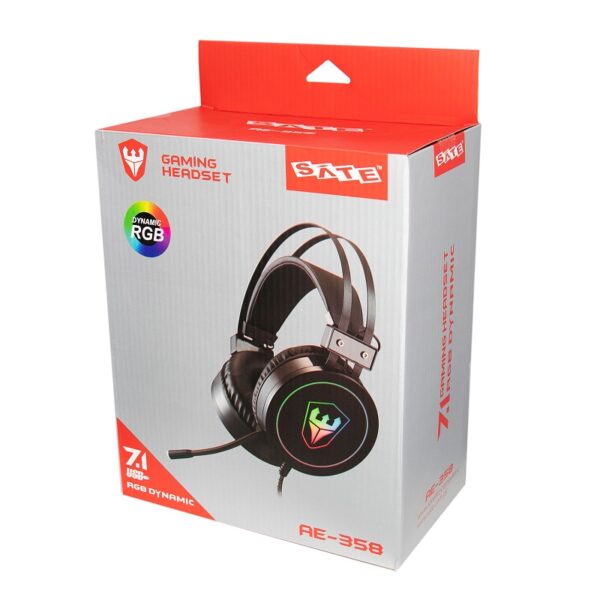 AURICULAR GAMER SATE AE-358 USB RGB CON MICROFONO
