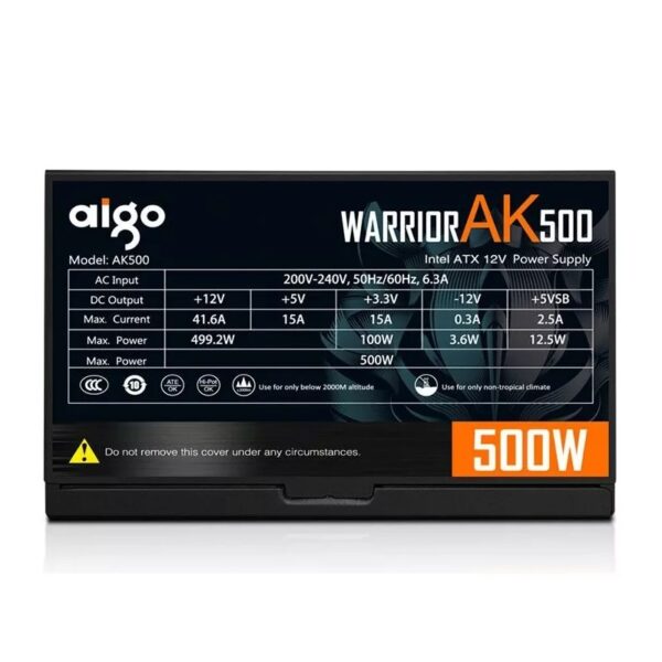 FUENTE AIGO ATX 500W WARRIOR AK500 220V