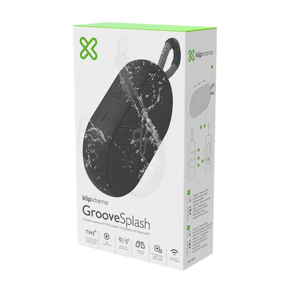 PARLANTE KLIP XTREME GROOVESPLASH KBS-030BK BT/BAT/IPX7/TWS/MIC/NEGRO