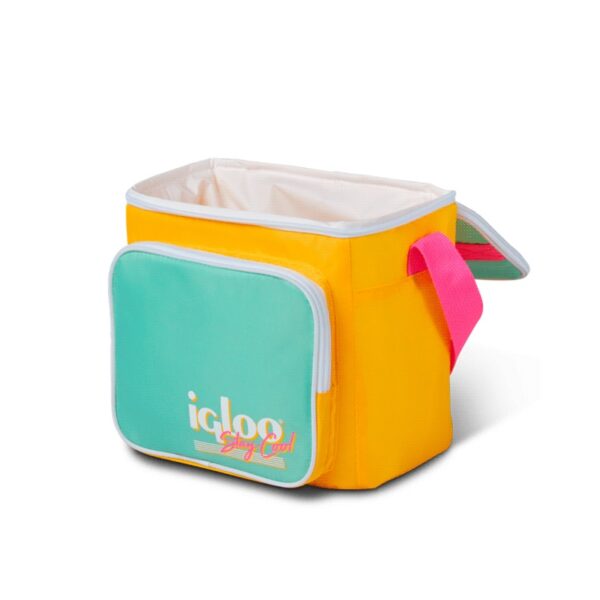 BOLSA TÉRMICA IGLOO 9 LATAS RETRO SQUARE LUNCH AMARILLO CON VERDE AGUA 66061