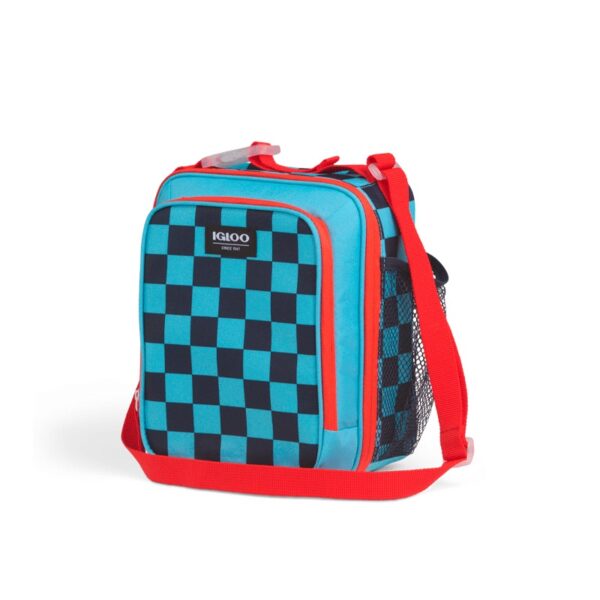 BOLSA TÉRMICA IGLOO 5 LATAS VERTICAL LUNCH AZUL CON CUADROS 64304