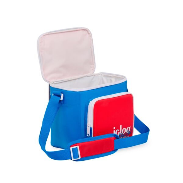 BOLSA TÉRMICA IGLOO 9 LATAS RETRO SQUARE LUNCH AZUL CON ROJO 63083