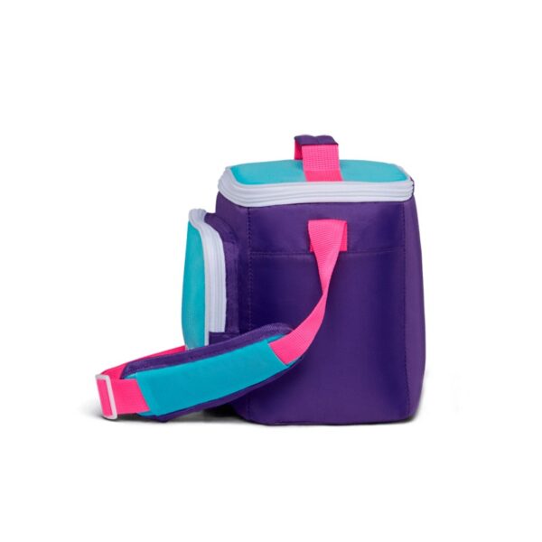 BOLSA TÉRMICA IGLOO 9 LATAS RETRO SQUARE LUNCH PURPURA CON CELESTE 66060