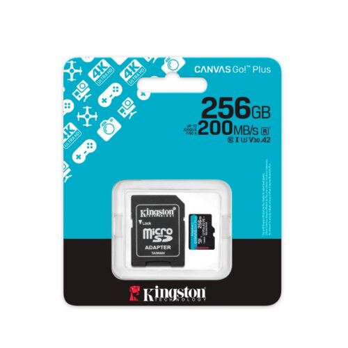 MEMORIA KINGSTON MICRO SD 256GB SDCG4/256GB CANVAS GO PLUS CON ADAPTADOR