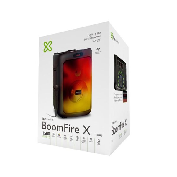 PARLANTE KLIP XTREME KLS-652 BOOMFIRE X 1500W/BT/AUX/SD/USB/FM/TWS/LED/BAT