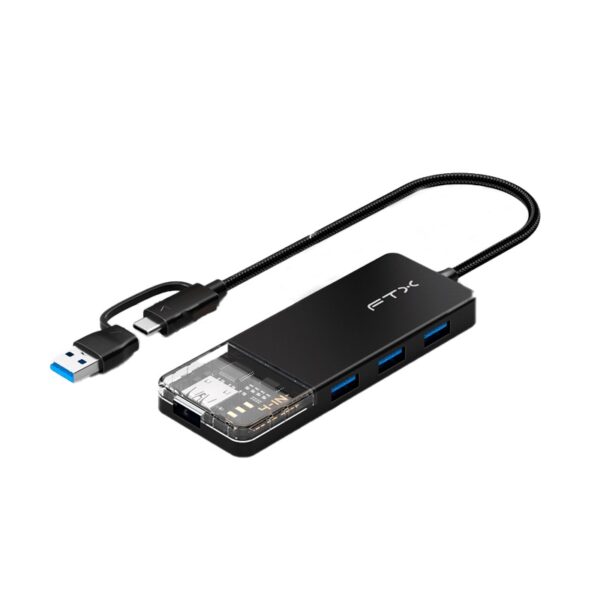 FTX HUB FTX-HUBT3-PB USB-C/USB-A 3.0 4 PORT/5GBPS NEGRO