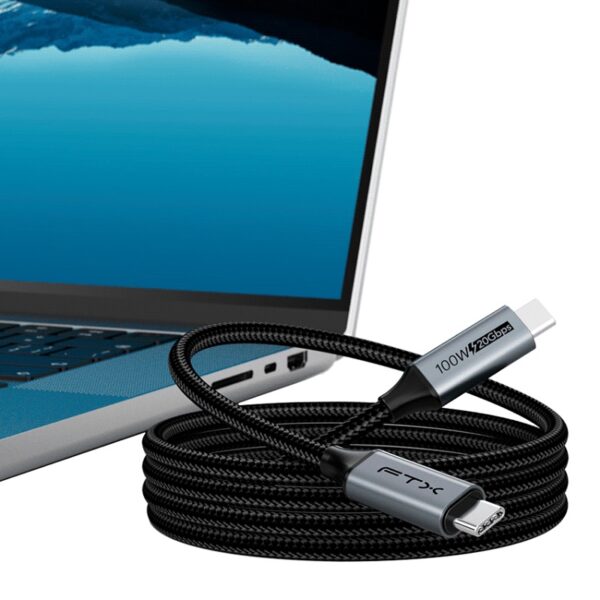 CABLE FTX FTX-C160-PU31-CMCM2-AG1 USB-C 3.2/USB-C 1M 20GBPS/NEGRO