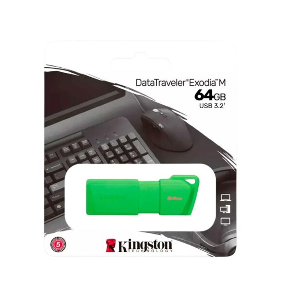 S01-33.jpg PENDRIVE KINGSTON 64GB KC-U2L64-7LG DATATRAVELER EXODIA M VERDE