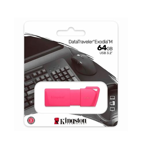 PENDRIVE KINGSTON 64GB KC-U2L64-7LN DATATRAVELER EXODIA M ROSA