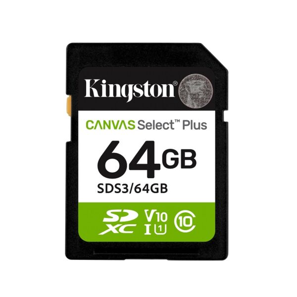 MEMORIA SD KINGSTON 64GB SDS3/64GB 100 CANVAS SELECT PLUS SDXC CLASS 10