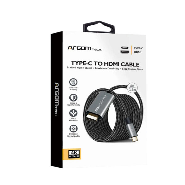 S03-132.jpg CABLE ARGOMTECH ARG-CB-0091 TIPO-C A HDMI 4K 1.8