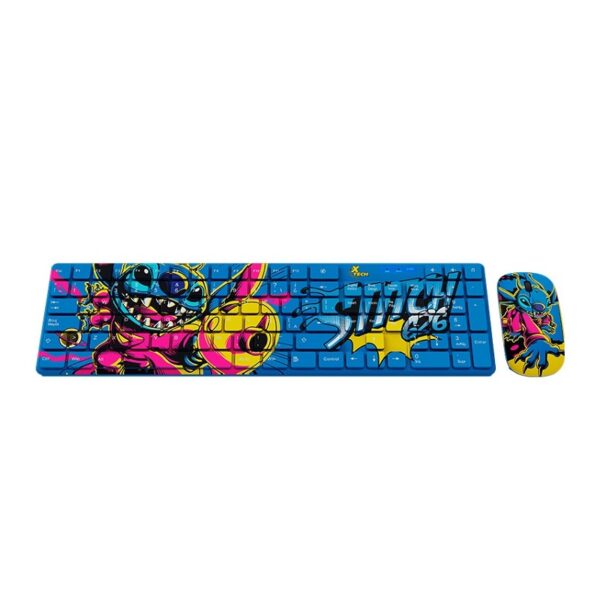 TECLADO + MOUSE INALAMBRICO XTECH XTK-D312ST STITCH EDITION NUM/ESP/AZUL