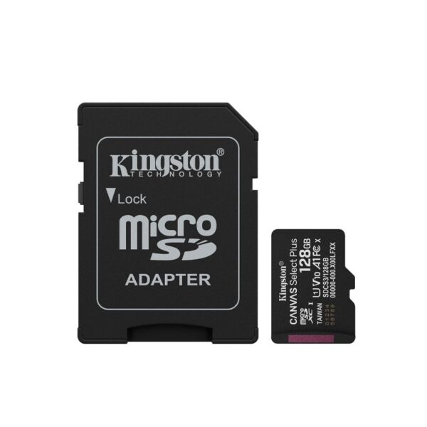 MEMORIA KINGSTON MICRO SD 128GB SDCS3/128GB CANVAS SELECT PLUS CON ADAPTADOR