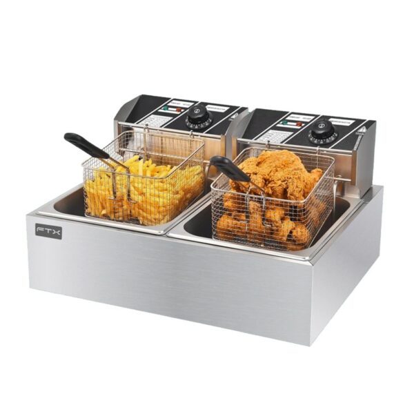 S01-133.jpg FREIDORA ELECTRICA FTX DF-20 20L ACERO INOXIDABLE CON 2 CESTAS