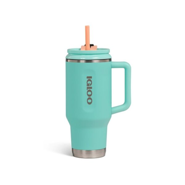 VASO TÉRMICO IGLOO 950ML SSTL FLIP 'N' SIP TRAVEL MUG ICE DYE VERDE MENTA 71404 CON PAJITA