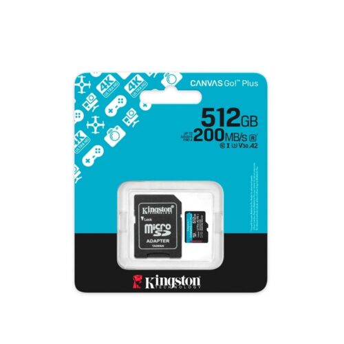 MEMORIA MICRO SD KINGSTON 512GB SDCG4/512GB CANVAS GO PLUS CON ADAPTADOR