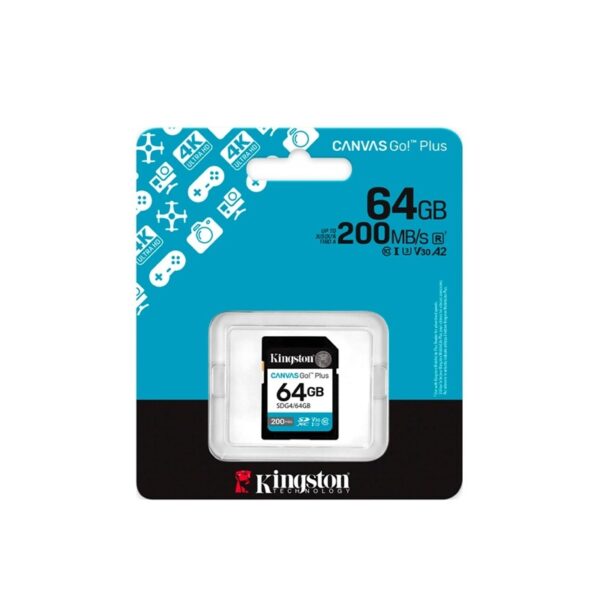 MEMORIA SD KINGSTON 64GB SDG4/64GB CANVAS GO PLUS CLASS 10