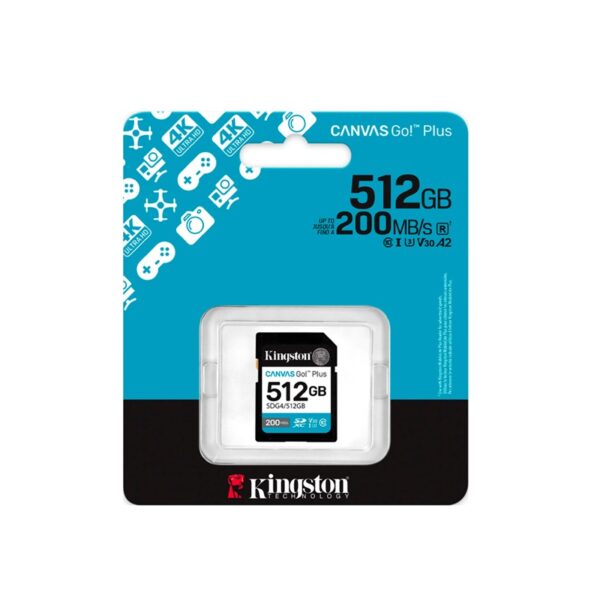 MEMORIA SD KINGSTON 512GB SDG4/512GB CANVAS GO PLUS CLASS 10