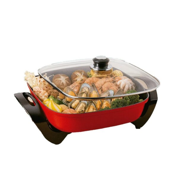 S02-137.jpg OLLA ELECTRICA CUADRADA FTX EH-05 5L ANTIADHERENTE ROJO