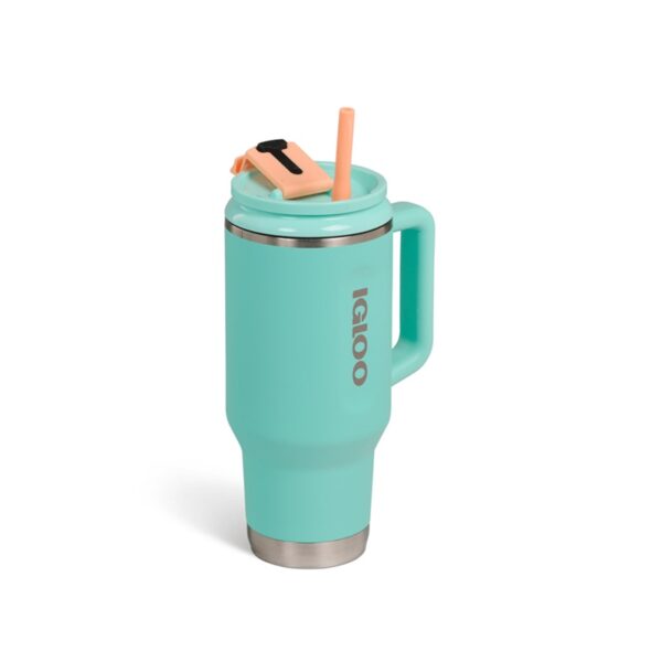 VASO TÉRMICO IGLOO 950ML SSTL FLIP 'N' SIP TRAVEL MUG ICE DYE VERDE MENTA 71404 CON PAJITA