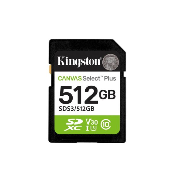MEMORIA SD KINGSTON 512GB SDS3/512GB CANVAS SELECT PLUS CLASS 10