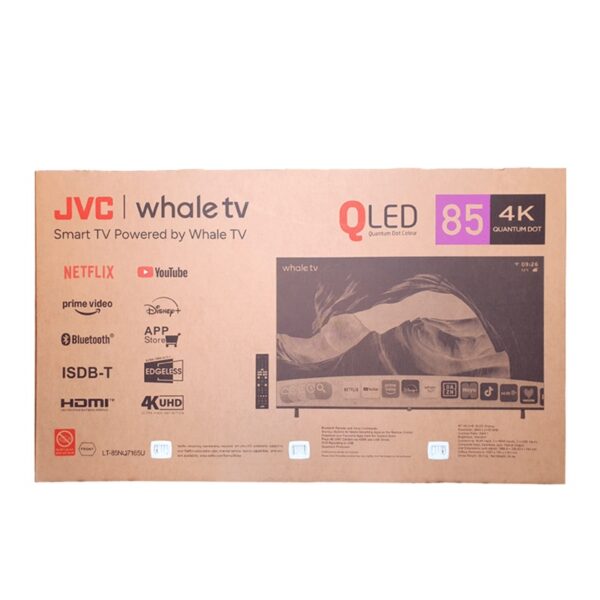 TV JVC 85" LT-85NQ7165U 4K UHD/QLED/OPT/DIG/BT/3HDMI/2USB/RED/WHALE