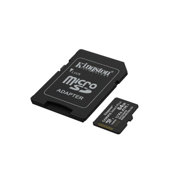 MEMORIA MICRO SD KINGSTON 64GB SDCS3/64GB CANVAS SELECT PLUS CON ADAPTADOR